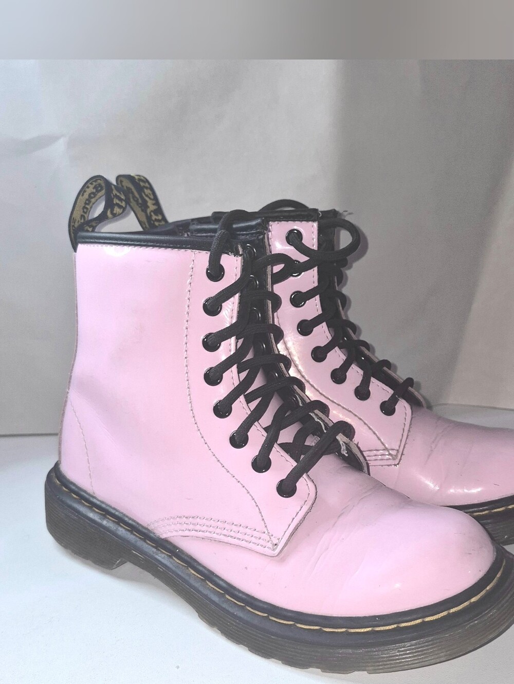 Dr. Martens Pink Lace-Up Combat Boots